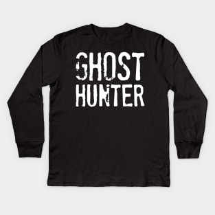 Ghost Hunter - Paranormal Investigator Spirit Hunting Retro Halloween Gift Idea Kids Long Sleeve T-Shirt